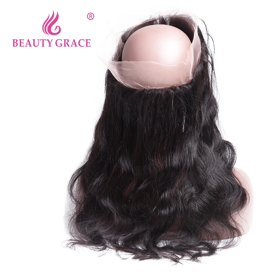 Beauty Grace Pre Plucked 360 Lace Frontal Closure With Baby Hair Brazilian Body Wave 22x4x2 Remy Human Hair Free Shipping body-wave