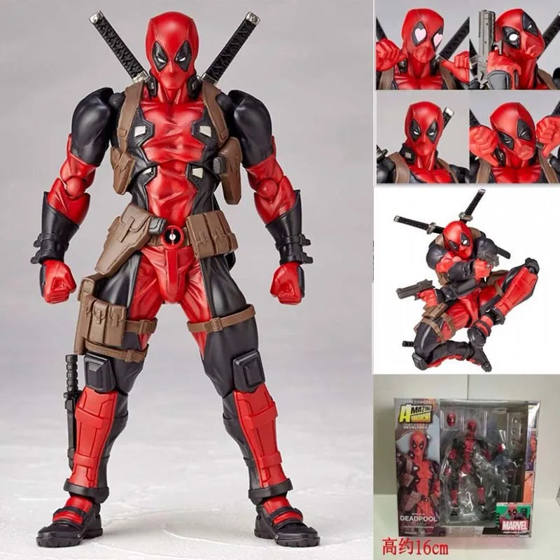 

Yamaguchi Revoltech Deadpool Superhero Figurines Action Figure Collectible Model Toy Doll Gift