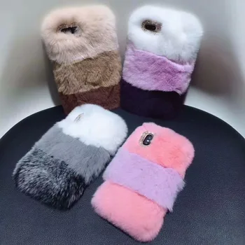 

cute fluffy plush rabbit fur case for iphone Xs max case 11 pro max CASE XR X 6 6S 7 8 Plus S8 S9 S10 plus note10 note9 note8
