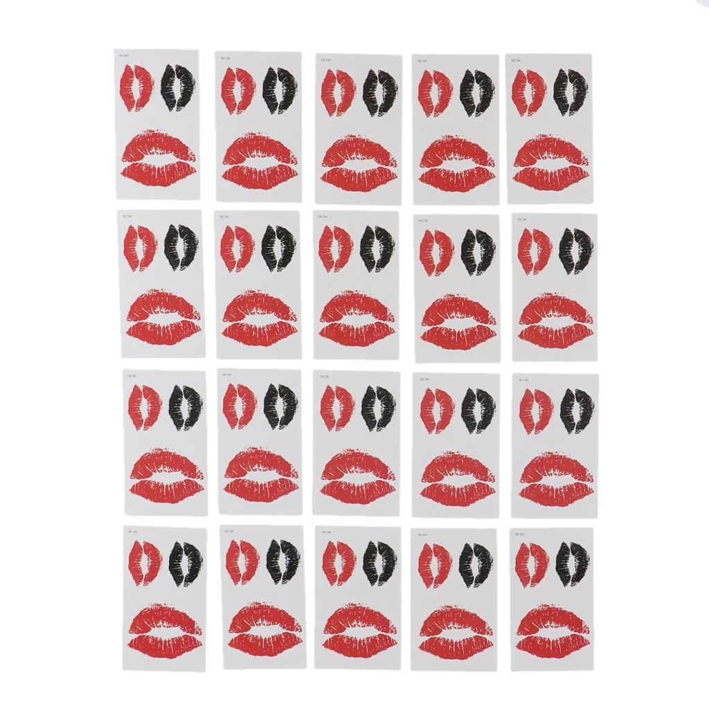 20x Removable Temporary Tattoo Lip Body Art Tattoos Sticker Waterproof