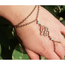 Дизайн выдолбленный, приносящий удачу кулон проникающие браслеты на руку и палец рабская цепь браслеты женские украшения подарок