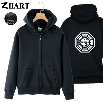 

LOST Swan DHARMA Yoga lotus Tai Chi Ba Gua Yin Yang Tai ji Space Time Girls Woman Full Zip Fleece Hooded Coat Jackets ZIIART
