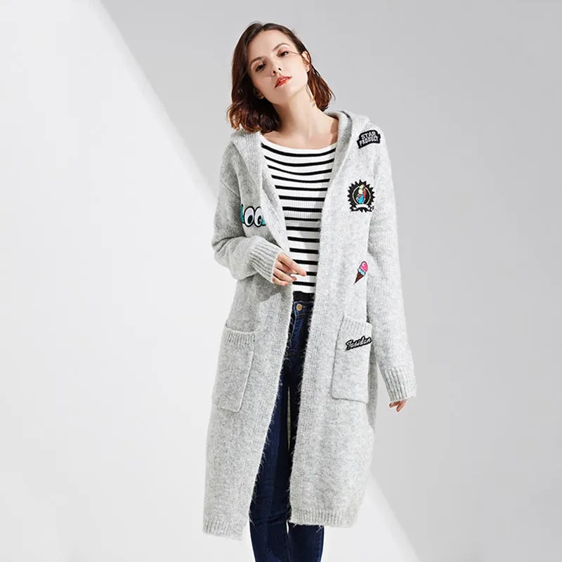 2017 Winter Coat Hoodie Knitted Fall Fashion Runway Autumn font b Womens b font Plus Size