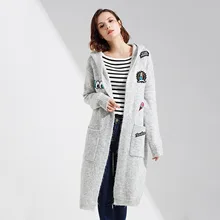 2017 Winter Coat Hoodie Knitted Fall Fashion Runway Autumn Womens Plus Size Windbreakers Long Coats Knitwear Clothing Jacket