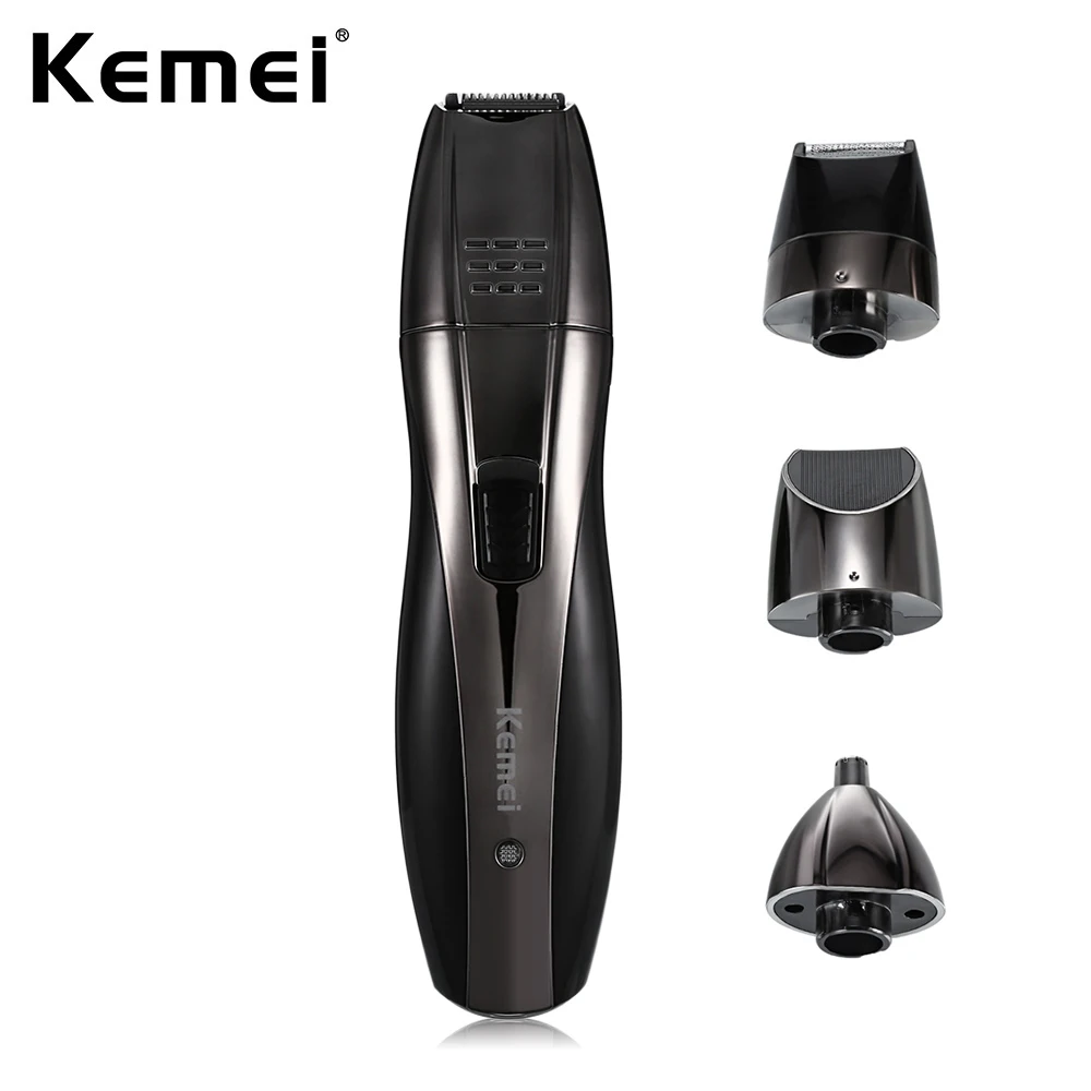 

Kemei KM - 6635 3 In 1 Rechargeable Nose Ear Trimmer Sideburns Hair Beard Trimer EU PLUG Safe Face Care Shaving Trimmer