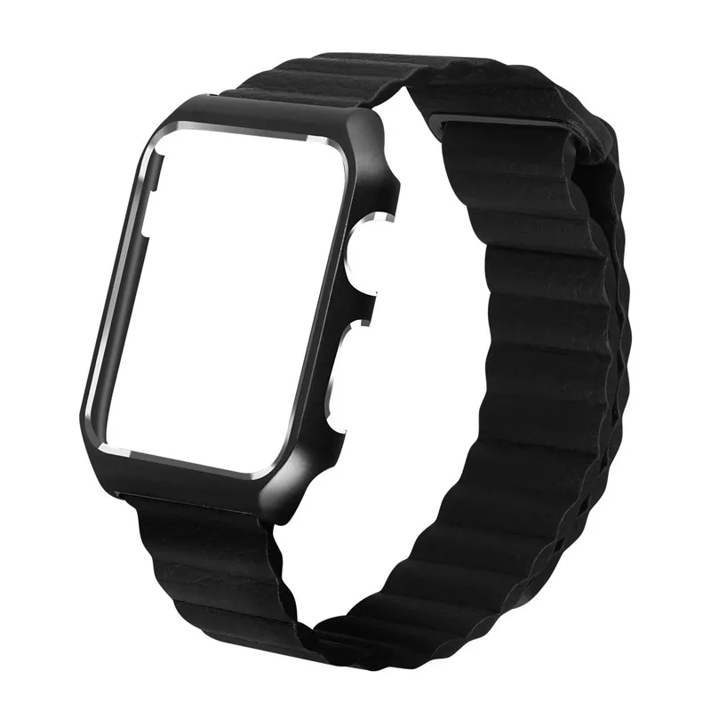 

For apple watch band 38mm 42mm iWatch series 3 2 1 Stainless Steel wrist bands Metal Case Magnetic straps