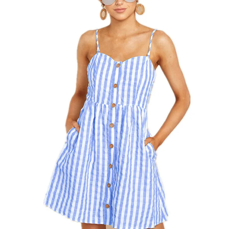 Yashangyi Robe Ete Femme летнее пляжное платье в полоску с открытой спиной бантом мини