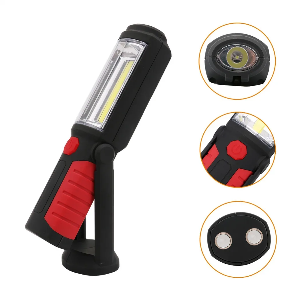Портативный 1* COB+ 1* светодиодный удобный светильник-вспышка, крючок, фонарь, рабочий инспекционный светильник, магнитная лампа для кемпинга, 3* AA батареи, питание