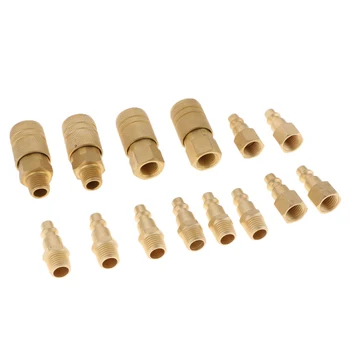 

14Pieces Air Line Hose Compressor Fitting Connectors Quick Release 1/4'' NPT