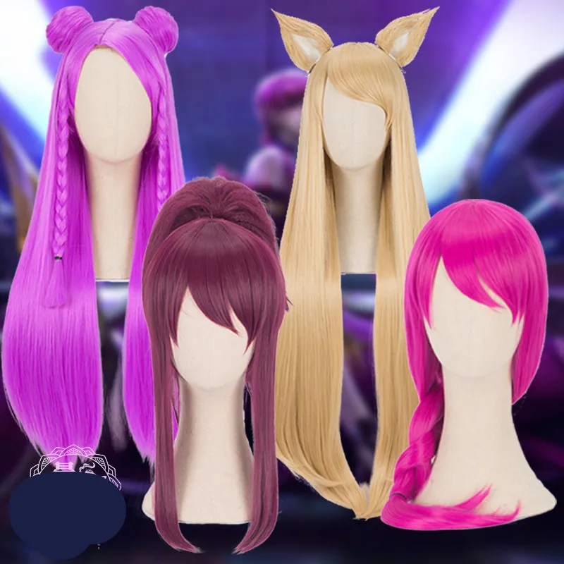 

LOL KDA Kaisa Ahri Evelynn Akali Wig cosplay wig