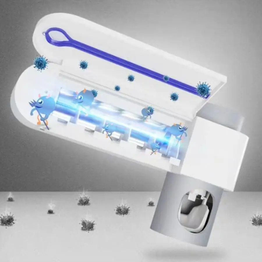 3-в-1 ультрафиолетовый свет Зубная щётка стерилизатор автоматический дозатор зубной пасты держатель зубной щетки Ванная комната комплект