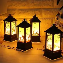 Halloween luces decorativas Vintage Castillo de calabaza lámpara de Luz Decoración para colgar en fiestas LED linterna suministros de fiesta linterna colgante CA