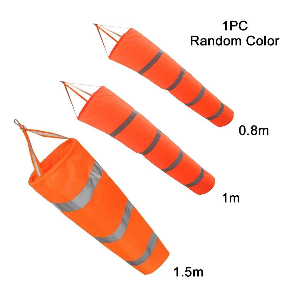 Авиационный газон мешок направление ветра Легкая установка рип-стоп Светоотражающие ремни для аэропорта наружного использования Windsock флаг случайный цвет
