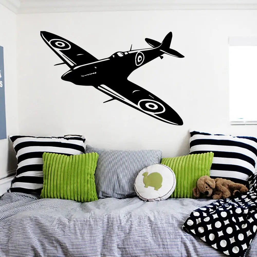 High Q uality Curving Wall Decals Airplane Air Plane Living Room Vinyl