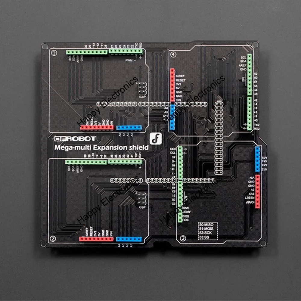 DFRobot Mega I/O мульти-расширение щит поддержка 4 щита Совместимость с Arduino Mega1280/2560/ADK для 3D печати робота и т. Д
