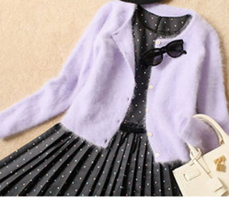 Горячая Распродажа, настоящий норковый кашемировый кардиган, свитера, вязаное пальто, норковый женский свитер, пальто, JN055