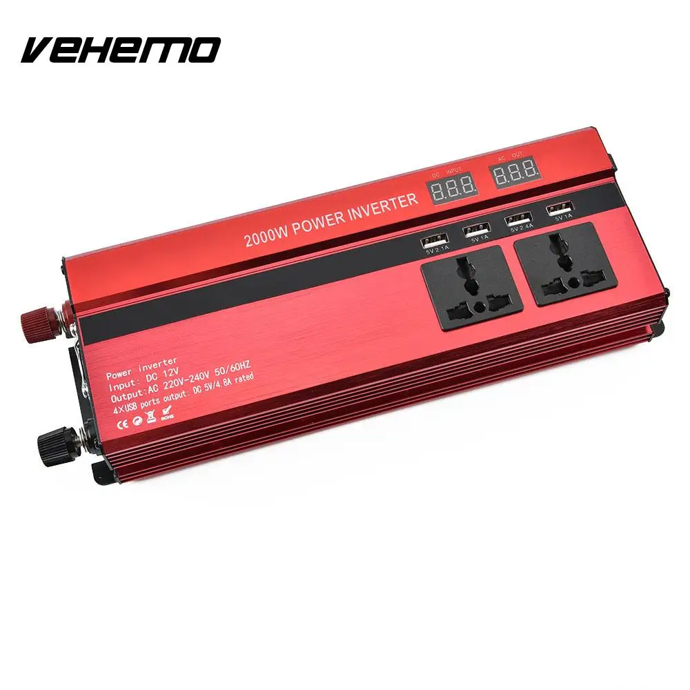 

DC12V To AC220V Portable High Performance Auto Inverter Power Supply Adapter Transformer Aluminium Alloy Solar Power Inverter