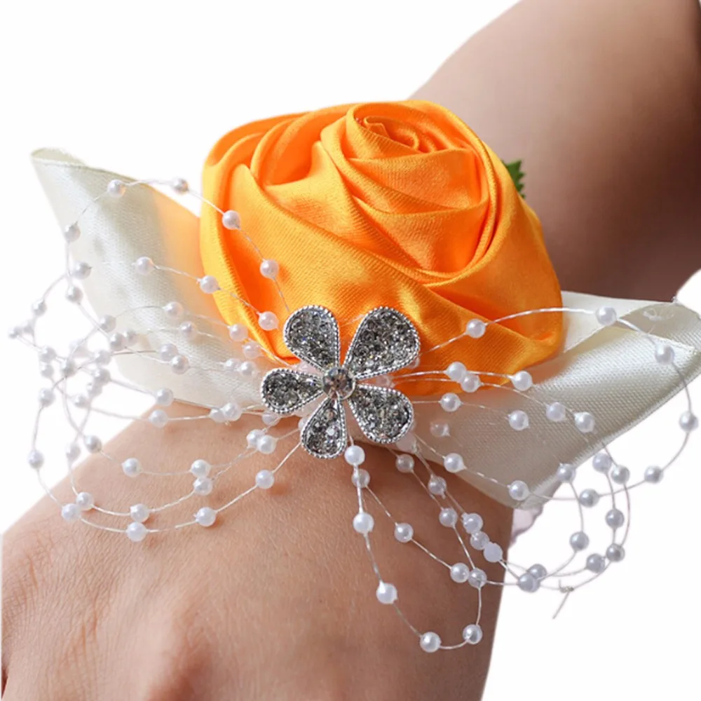 Bridal artificial flowers Wrist Corsage Rose Flower Wedding Bridesmaids