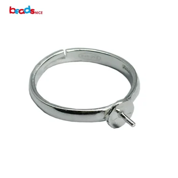 

Beadsnice ring blanks base adjustable ring for half-drilled beads rings jewelry settings 925 silver handmade ID 33498