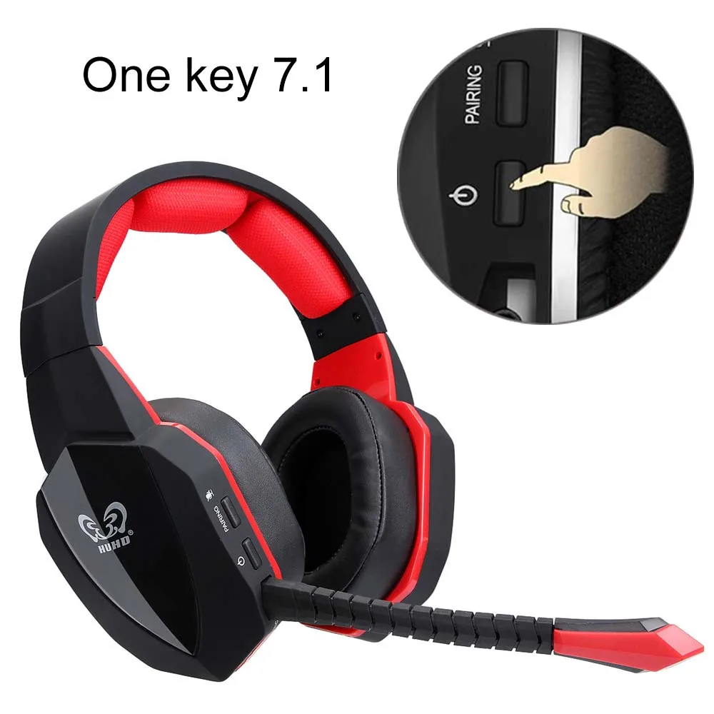 HUHD 2018 HW S8 Wireless Headphones PC Gamer Game Headset USB 7.1
