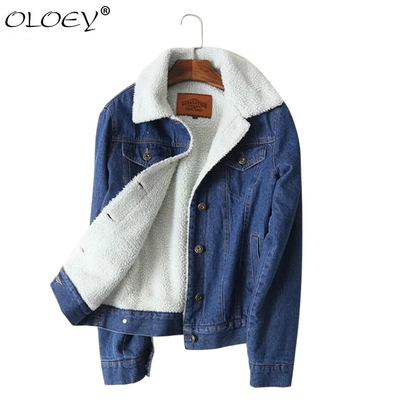 

brand 2019 autumn winter jacket coat women Blue Denim jacket Coat Woman Cotton thick warm Liner fashion new outwear coat