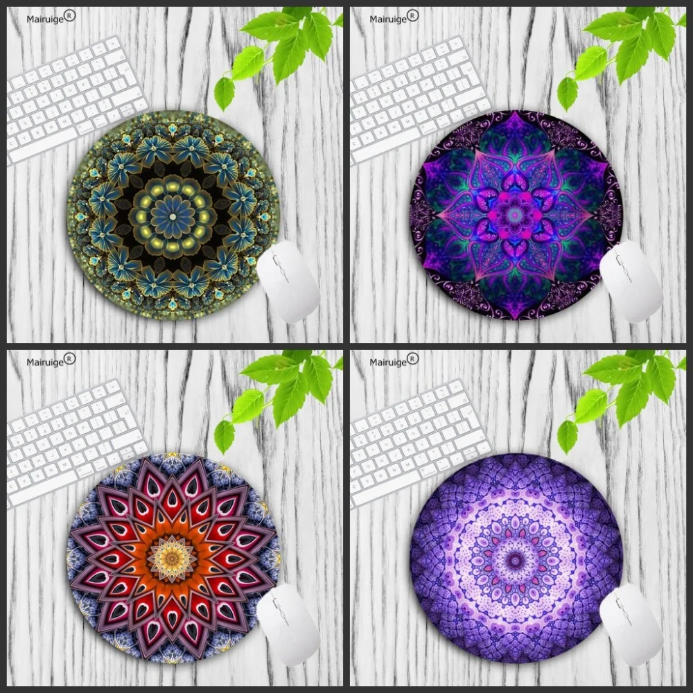 

Mairuige Game Mouse Pad 20*20cm 22*22cm Soft Rubber Mandala Image Comfort Gaming Mat Mice Pad Computer Laptop Round MousePad