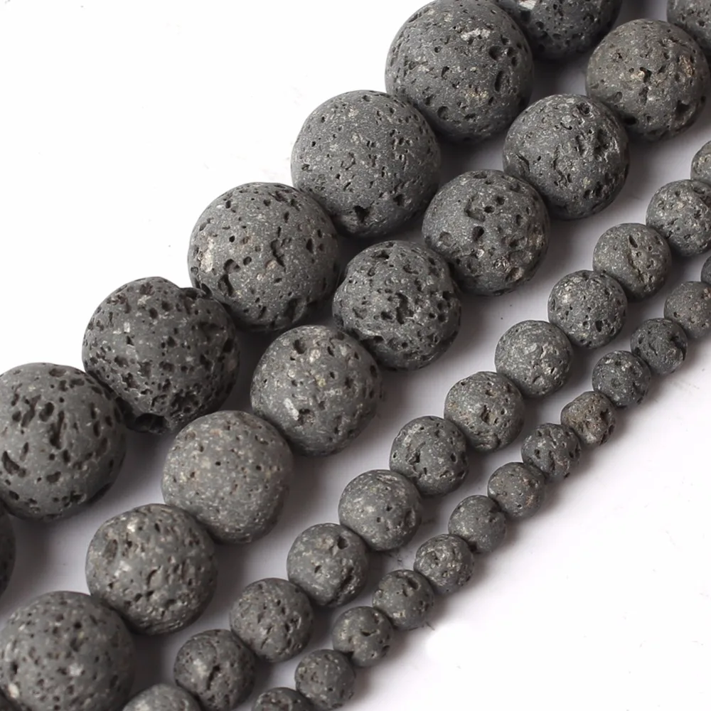 

Hot Sell Black Color volcanic stone Wholesale Natural Black Volcanic Lava Stone Round Beads :4/6/8/10/12mm