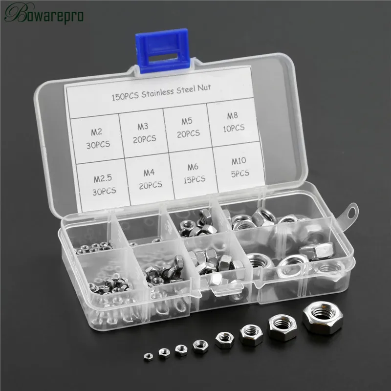 Buy bowarepro 150PCS Hex Nuts Stainless Steel Washers