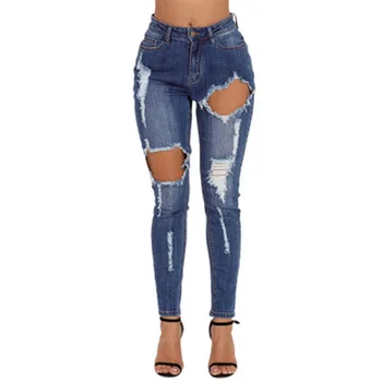

2019 Dames Spijkerbroeken Women Pants Jeans Hight Waist Ripped Jeans Skinny Woman Plus Size Fashions Winter Jeans New Arrival
