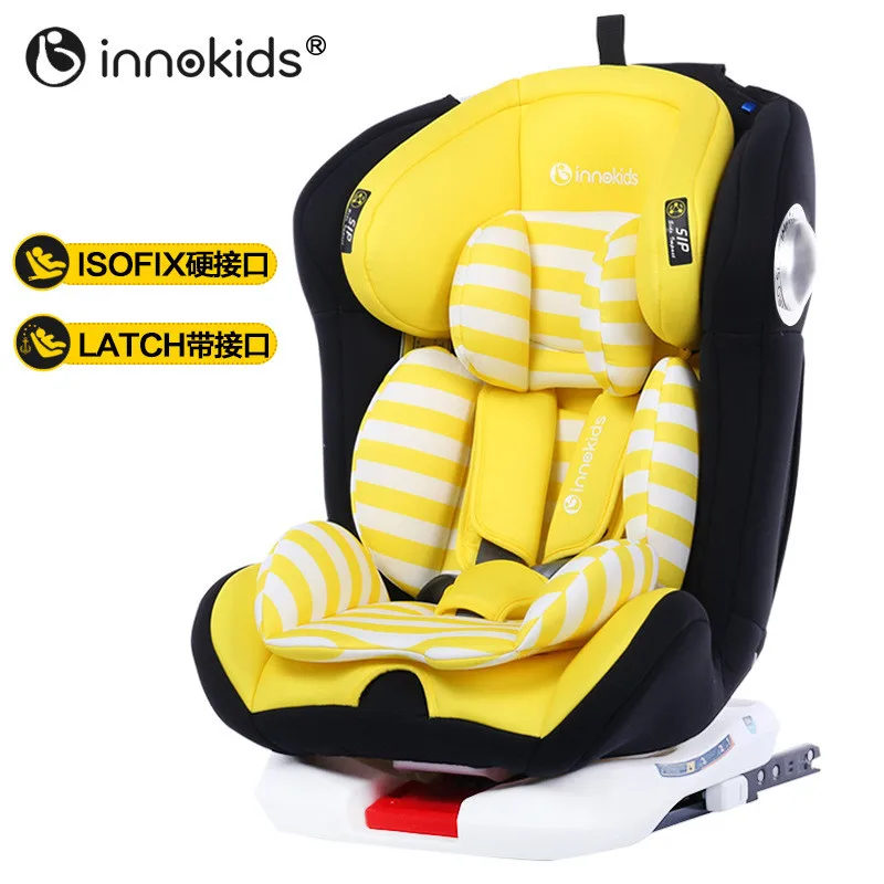 Innokids детское безопасное сидение детские автокресла двухсторонняя Установка из интерфейс ISOFIX из от 0 до 12 лет Детское сиденье безопасности Детские IK08 - Цвет: Winnie yellow isofix