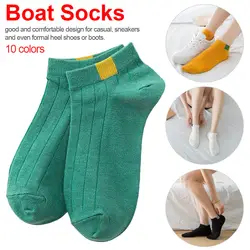 Высококачественные удобные полосатые хлопковые носки унисекс; Модные женские тапочки; укороченные носки