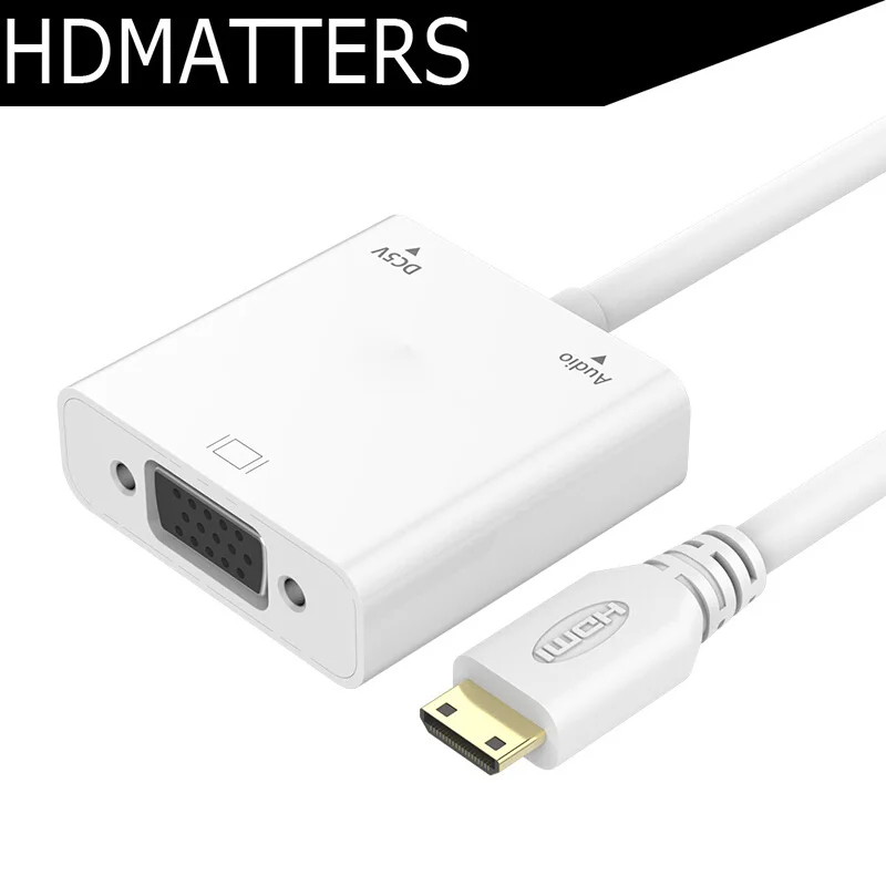 Мини HDMI к VGA Аудио и видеокабель, адаптер с USB портом питания для камер ноутбуков