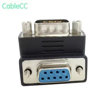 

10PCS/ D-Sub RS232 9Pin Male to Female Down uP Angled 90 Degree Extension Adapter