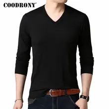 COODRONY, классический однотонный свитер для мужчин, Повседневный пуловер с v-образным вырезом, Мужская одежда,, Осень-зима, Свитера размера плюс, Pull Homme 8153