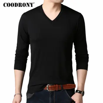 

COODRONY Classic Pure Color Sweater Men Casual V-Neck Pullover Men Clothes 2018 Autumn Winter Sweaters Plus Size Pull Homme 8153