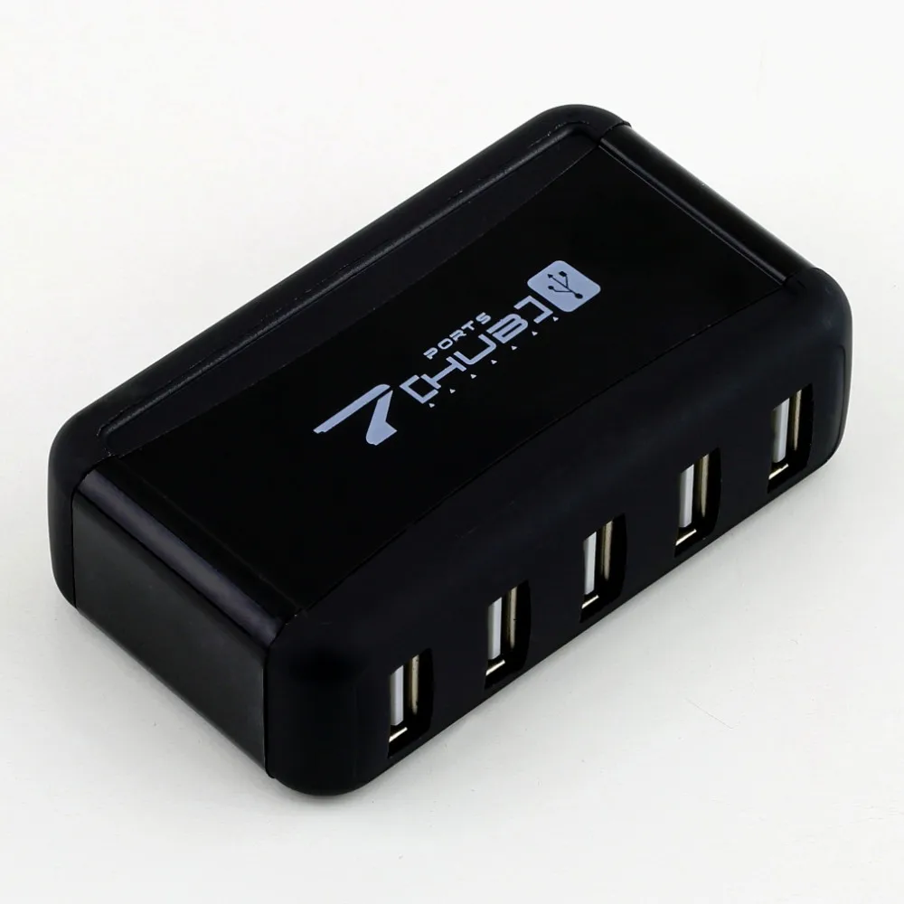1 комплект Высокое Скорость USB Hub Портативный 7 Порты и разъёмы для туристического USB Hub адаптер переменного тока питания для ноутбука ПК компьютер(штепсельная Вилка европейского стандарта