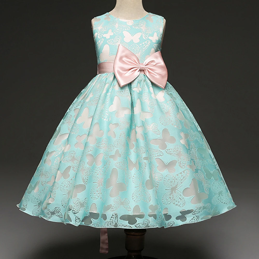 

AmzBarley butterfly printing Tutu Dress Bowknot Ball Gown Kids Clothes Wedding Events Flower Girl Dress Birthday Party Costumes
