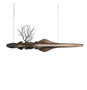 

Modern Solid Wood Pendant Light Chinese Japanese Nordic Creative Retro Branch Lamp for Dining Kitchen Island wooden lamp