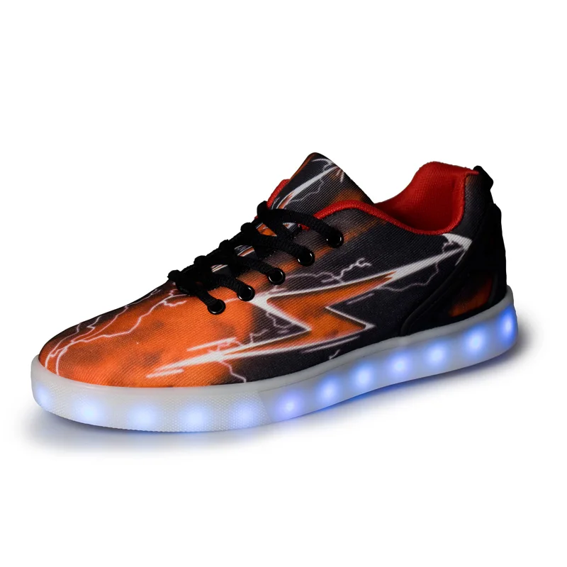 

Hot Lovers Glowing Sneakers Breathable Nightlife LED USB Charging Lightning Shoes Men Woman Luminous Outdoor Flats Student Shoes