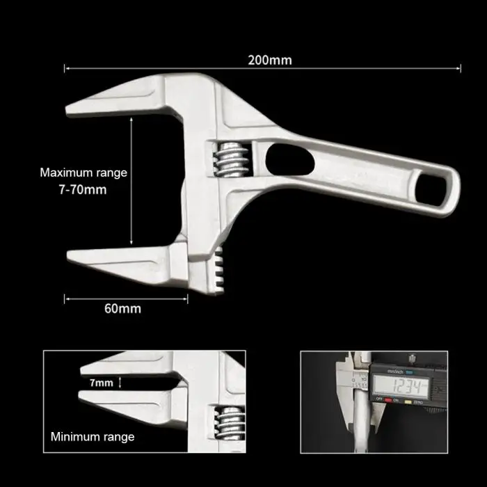 Регулируемый гаечный ключ короткий хвостовик большие отверстия гаечный ключ сплав ремонтные инструменты для ванной канализации LB88