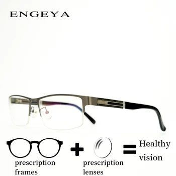 

Alloy Eyewear Prescription Men Eyeglasses Fashion Designer Half Rim Myopia Reading Presbyopia Transition Spectacles #IP6010