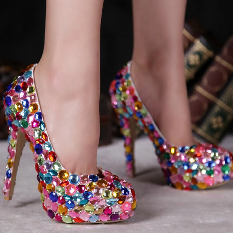 multi coloured glitter shoes