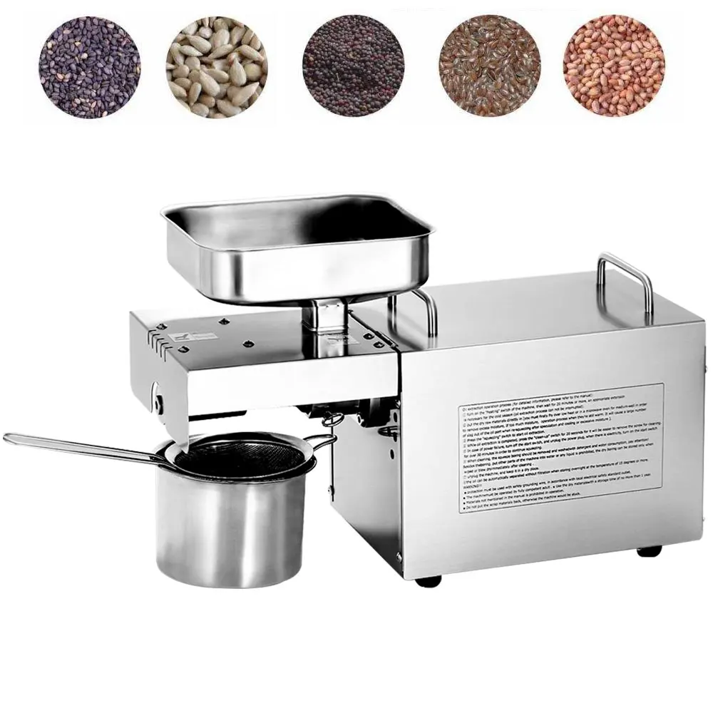 

Seed Oil Extractor Machine Electric Heat Cold Peanut Sesame Flax seeds Oil Press Machine 110V/220V Equipment for small business