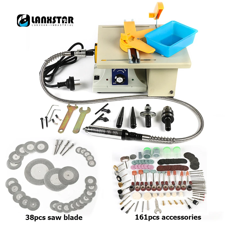 Lanxstar второе поколение латунный провод мотор Настольная пила резьба полировка стол пила кровать многофункциональная Настольная мини шлифовальная машина