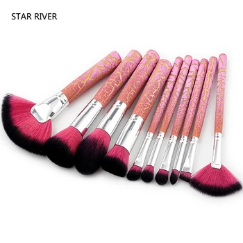 

10pcs Contrast Color Makeup Brushes Set Base Foundation Powder Eyeshadow Advanced Beauty Pro Cosmetic Tools Pincel Maquiagem