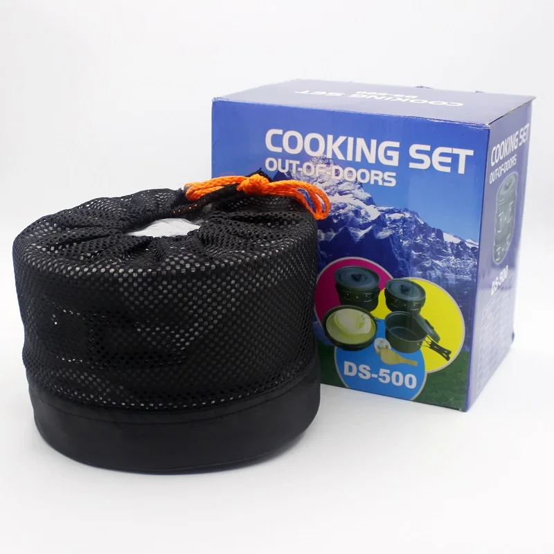 Panelas ao ar Conjunto de Cozinha Utensílios de Mesa Portátil Livre Piquenique Acampamento Caminhadas Multifuncional Pote Frigideira Tigela 18 Pçs 18 de mesa multifuncional pote frigideira tigela