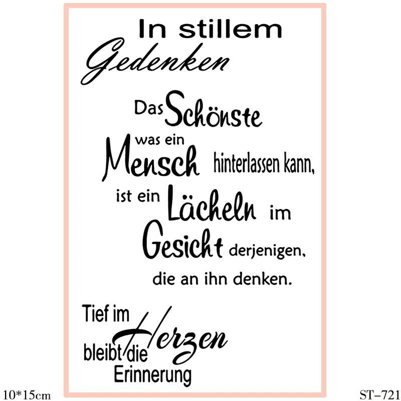 

AZSG Germany Words/Letter Clear Stamps For DIY Scrapbooking Decorative Card making Craft Fun Decoration Supplies 10*15cm