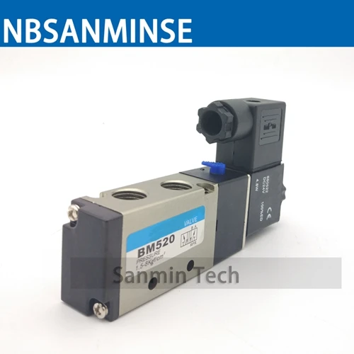 NBSANMINSE BM520 G1/4 Пневматический электромагнитный клапан две позиции пять способ Air Управление клапан одной катушки двойная катушка