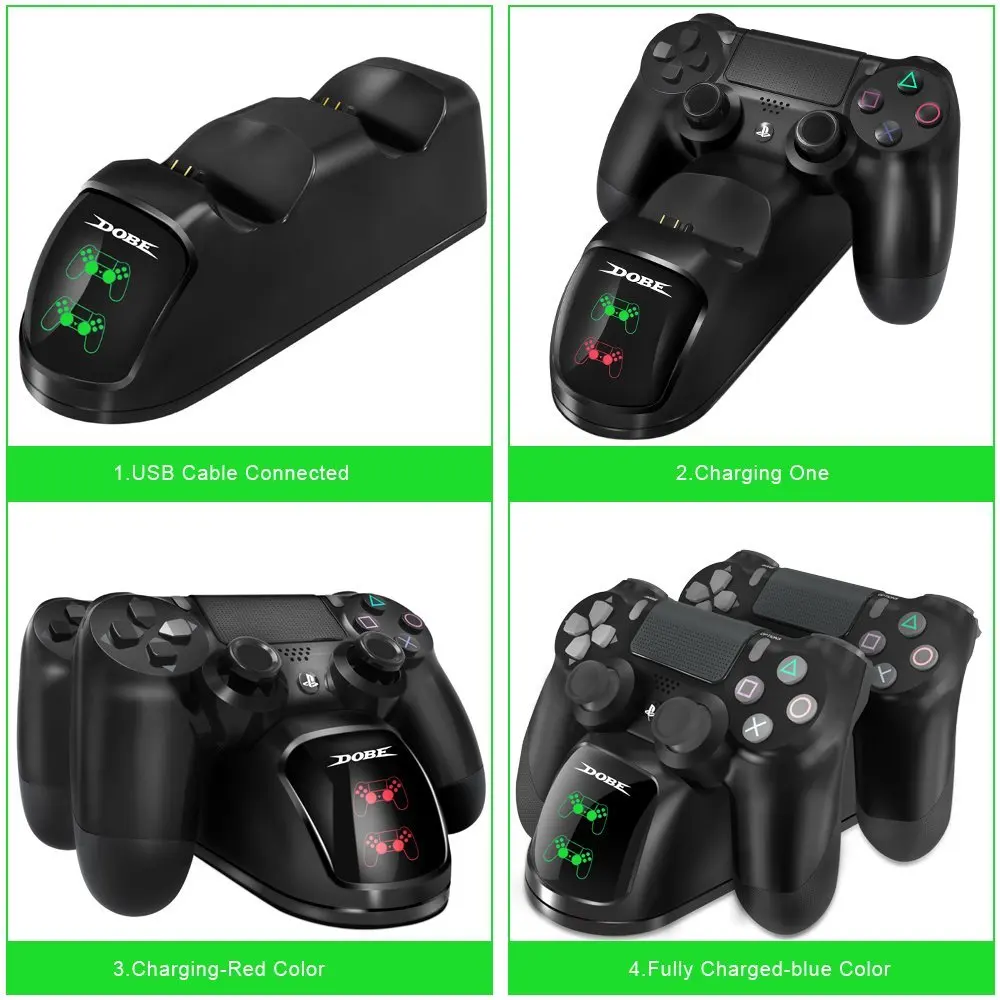 Новая Док станция для быстрой зарядки контроллера PS4 с двумя USB Dualshock 4
