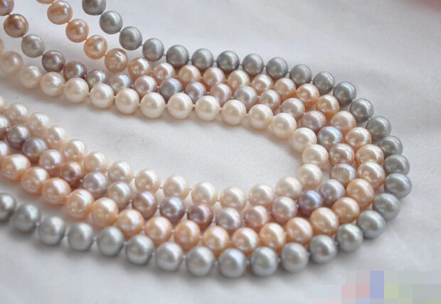 08219 круглый пресной воды жемчужное ожерелье 4 шт.|pearl nuggets|pearl likenecklace frog |